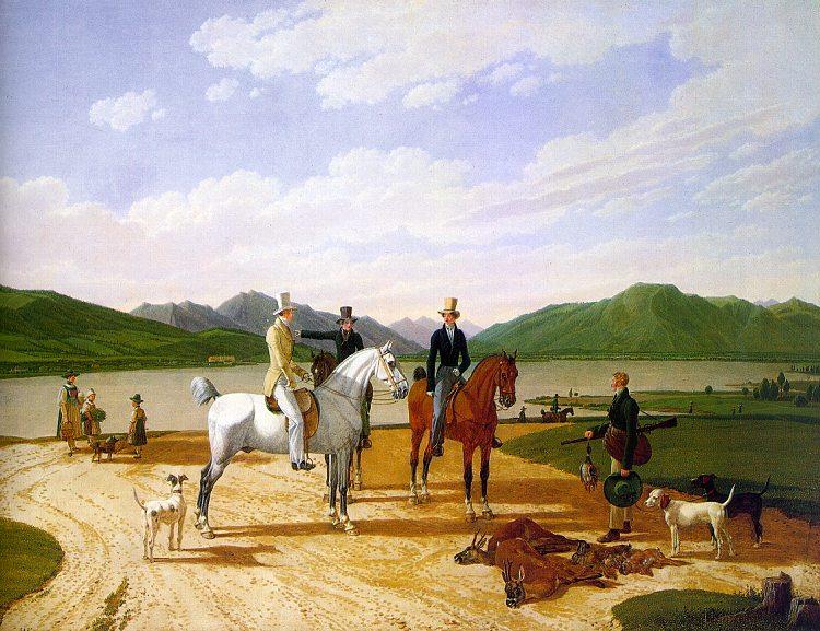 Wilhelm von Kobell Hunting Party on Lake Tegernsee oil painting image